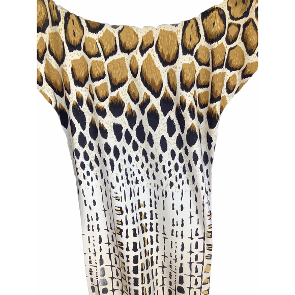 AB Studio Black Animal Sleeveless Maxi Dress M - Picture 2 of 6